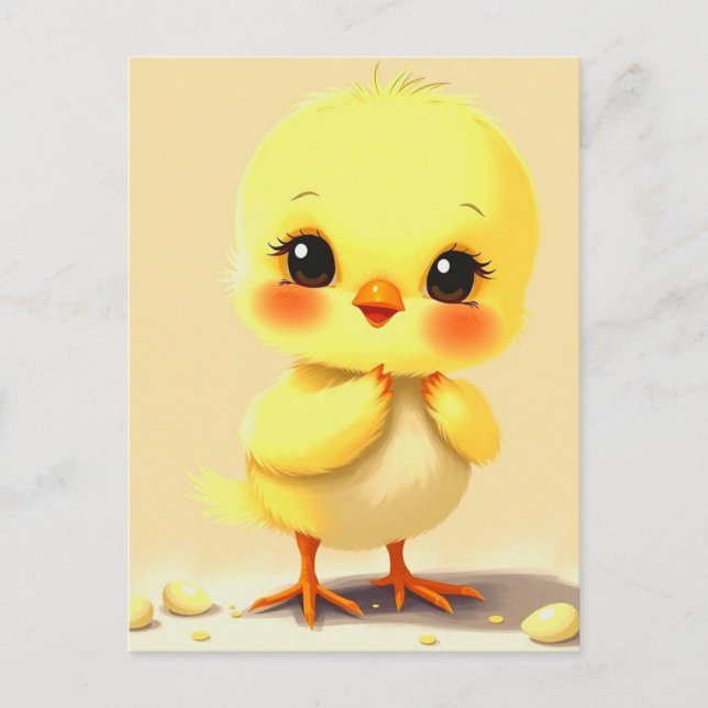 Niedlich Baby Chick Postkarte (Vorderseite)