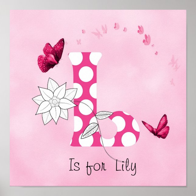 Niedlich Baby Child Personalisiert Name L ist für  Poster (Vorne)