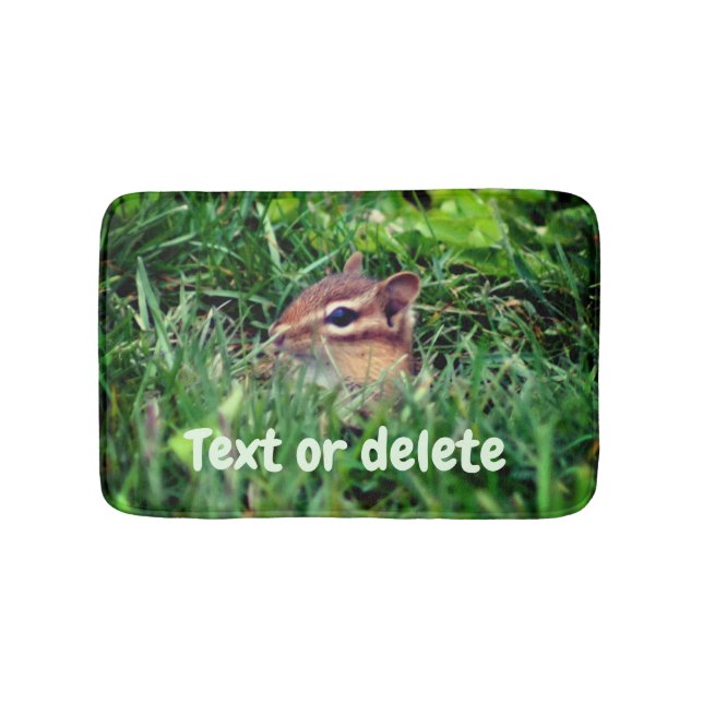 Niedlich Baby Chipmunk Peeking Wildlife Personalis Badematte (Vorderseite)