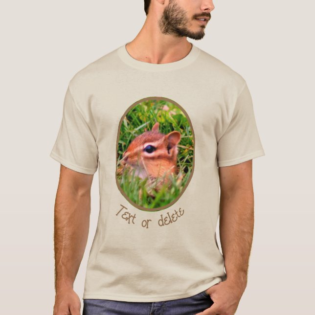 Niedlich Baby Chipmunk Peeking Wildlife T-Shirt (Vorderseite)