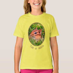 Niedlich Baby Chipmunk Peeking Wildlife T-Shirt