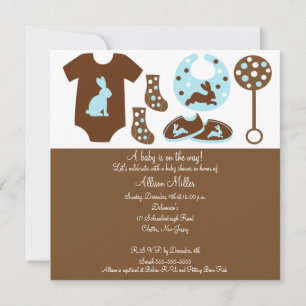 Niedlich Baby Clothing Boy Baby Shower Einladung