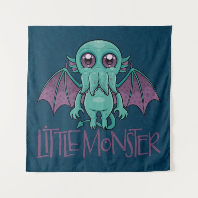 Niedlich Baby Cthulhu Klein Monster Wandteppich (Vorderseite)