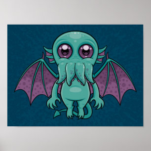 Niedlich Baby Cthulhu Monster Poster