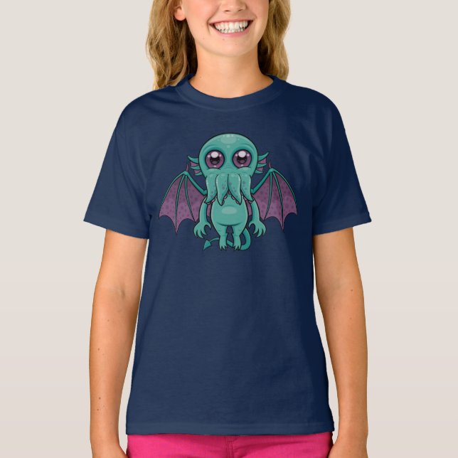 Niedlich Baby Cthulhu Monster T-Shirt (Vorderseite)