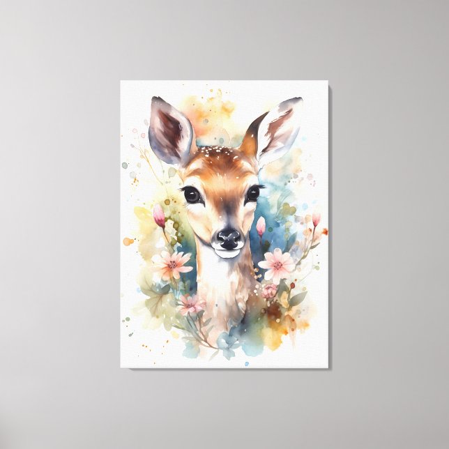 Niedlich Baby Deer Leinwanddruck (Vorderseite)