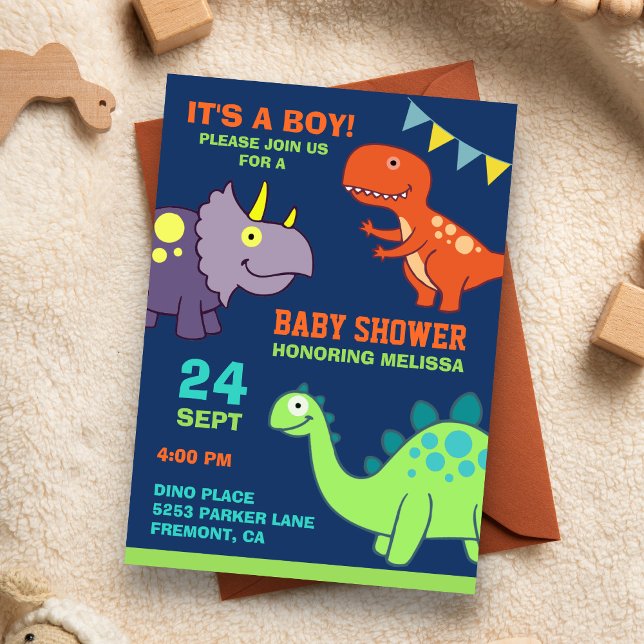 Niedlich Baby Dinosaur Babydusche Einladung (Von Creator hochgeladen)