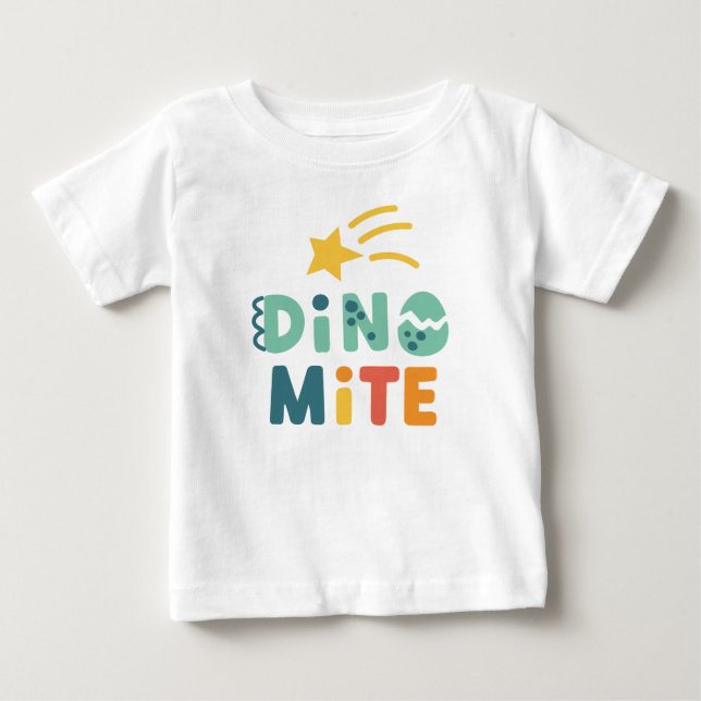Niedlich Baby Dinosaur, Dino Mite Party T-shirt (Vorderseite)
