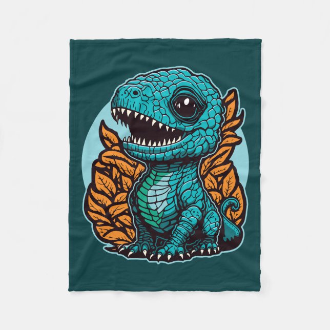 Niedlich Baby Dinosaur Fleecedecke (Vorderseite)