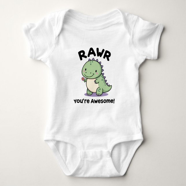 Niedlich Baby Dinosaur Strampler (Vorderseite)