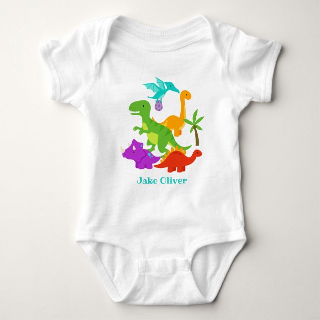Niedlich Baby Dinosaurier Baby Strampler (Vorderseite)