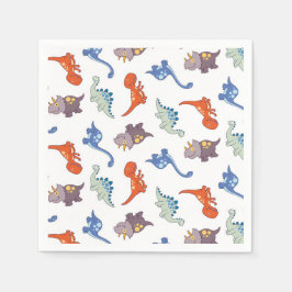 Niedlich Baby Dinosaurier Farbiges Boy Muster Prin Serviette