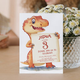 Niedlich Baby Dinosaurier I Kindergeburtstag Party Einladung
