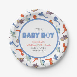Niedlich Baby Dinosaurier Muster drucken Pappteller