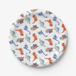 Niedlich Baby Dinosaurier Muster drucken Pappteller