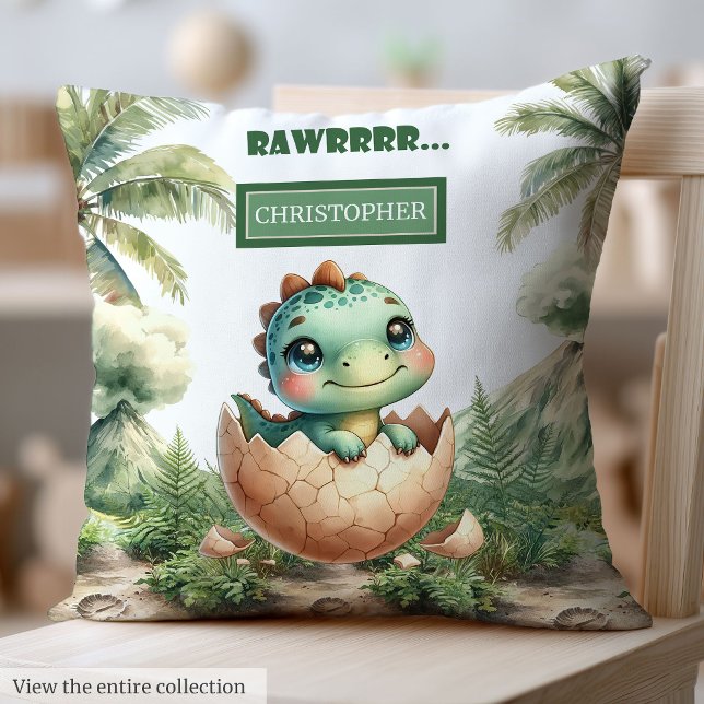 Niedlich Baby Dinosaurier Personalisiert Baby Kiss Kissen (Cute Baby Dinosaur Personalized Baby Pillow Gift)