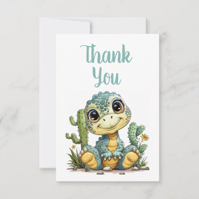 Niedlich Baby Dinosaurier Vielen Dank, dass Sie si Dankeskarte (Vorderseite)
