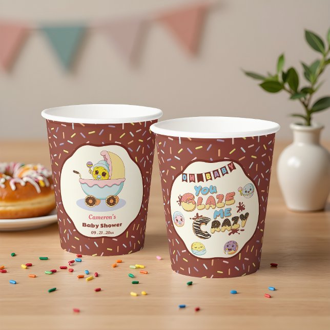 Niedlich Baby Donut Cartoon Kinderdusche und Sprin Pappbecher (Von Creator hochgeladen)