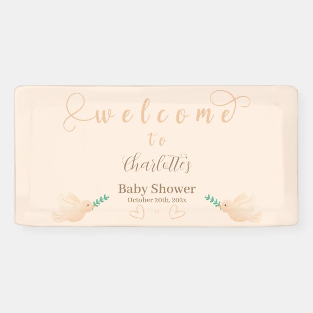 Niedlich Baby Dove Baby Duschbanner Banner (Horizontal)