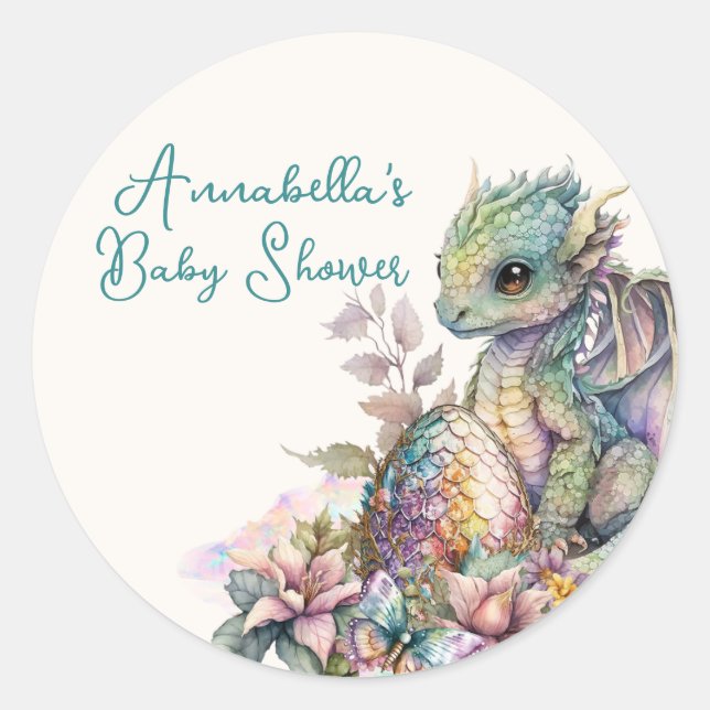 Niedlich Baby Dragon Egg Runder Aufkleber (Vorderseite)
