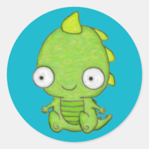 Niedlich Baby Dragon Runder Aufkleber
