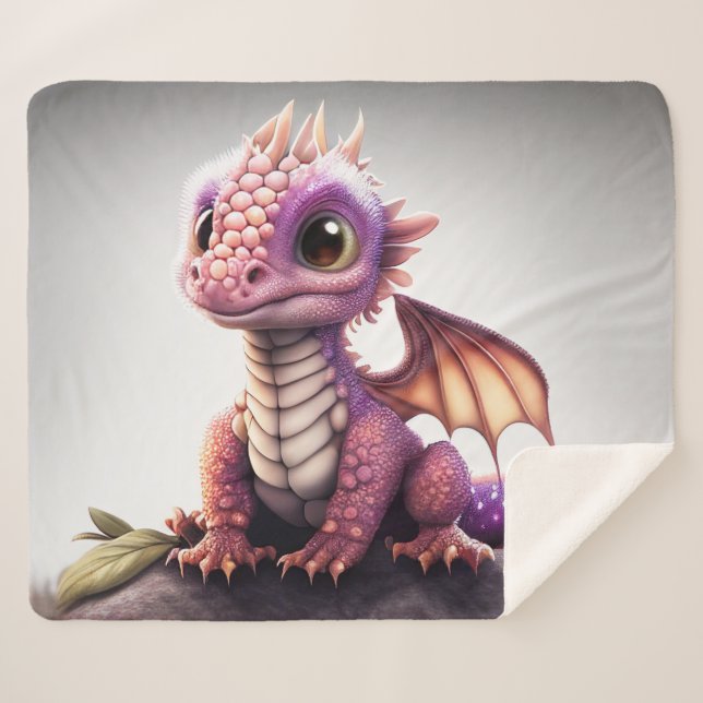 Niedlich Baby Dragon Sherpadecke (Vorderseite (Horizontal))