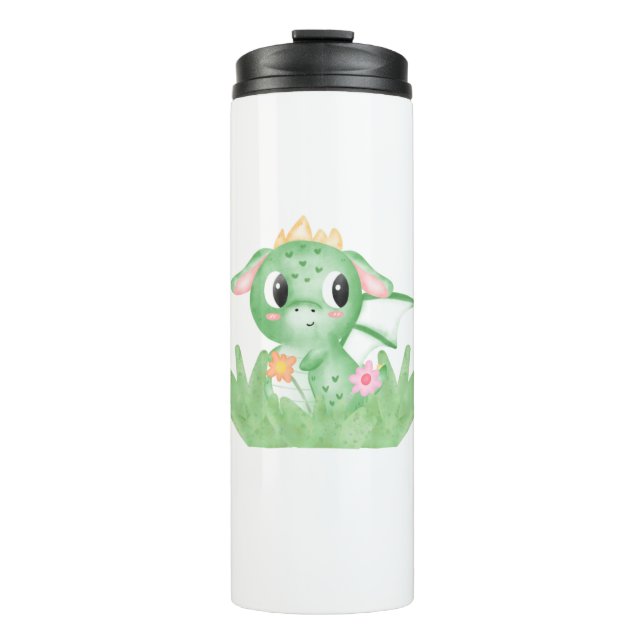 Niedlich Baby Dragon Watercolor Thermosbecher (Vorderseite)