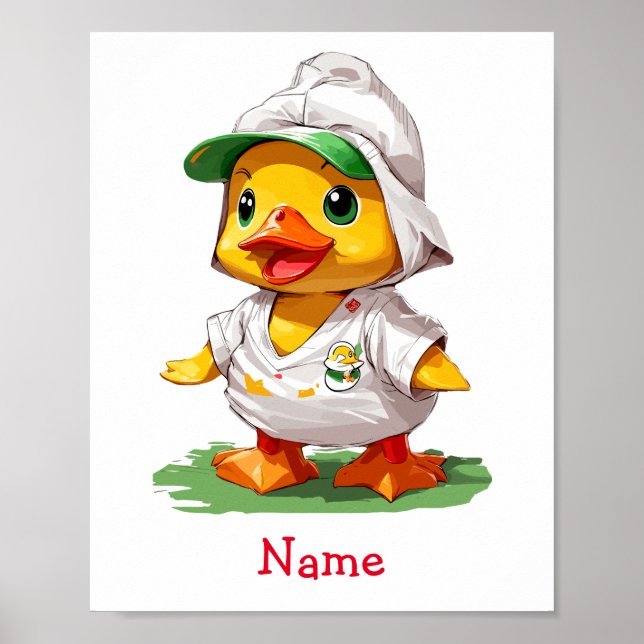 Niedlich Baby Duck Individuelle Name Poster (Vorne)