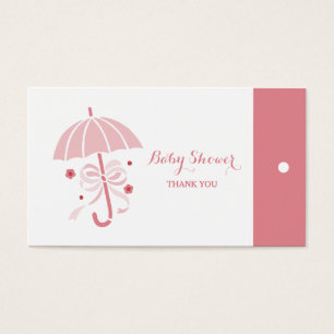 Niedlich Baby Dusche Rosa Schirm Danke Hang Tags