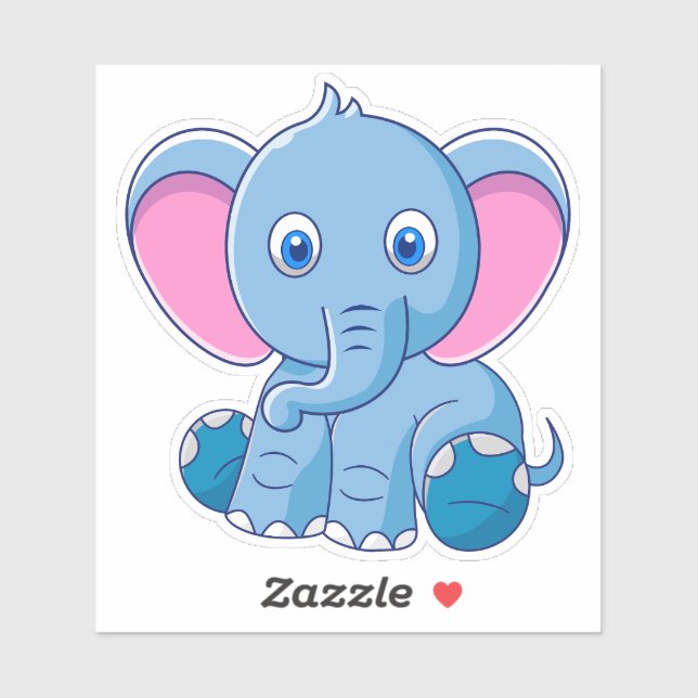 Niedlich Baby Elephant Aufkleber (Blatt)