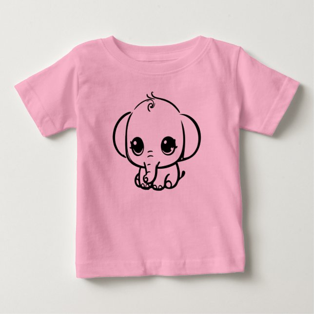 Niedlich Baby Elephant Baby T-shirt (Vorderseite)