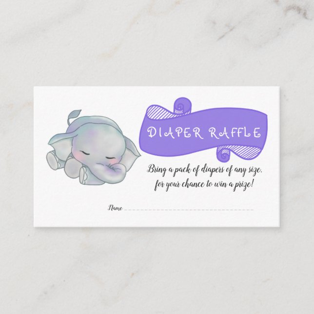Niedlich Baby Elephant | Babyparty Begleitkarte (Vorderseite)