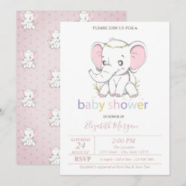 Niedlich Baby Elephant Balloons Babydusche Einladung