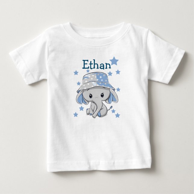 Niedlich Baby Elephant Boy Baby T-shirt (Vorderseite)