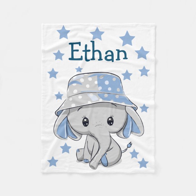 Niedlich Baby Elephant Boy  Fleecedecke (Vorderseite)
