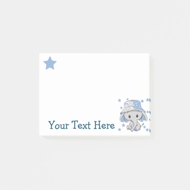 Niedlich Baby Elephant Boy Post-it Klebezettel (Vorderseite)