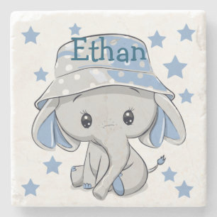 Niedlich Baby Elephant Boy Steinuntersetzer