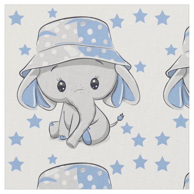 Niedlich Baby Elephant Boy Stoff (Nahaufnahme)
