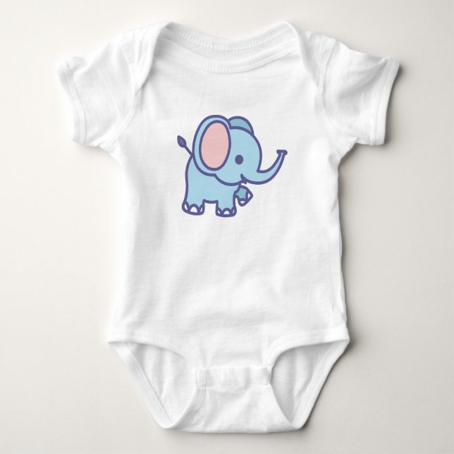 Niedlich Baby Elephant Cartoon-47767 Strampler (Vorderseite)
