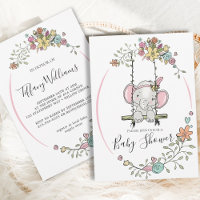 Niedlich Baby Elephant Girl Floral Swing Babydusch