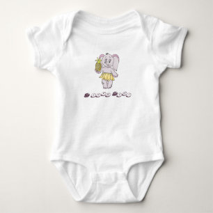 Niedlich Baby Elephant Modern Pink I Liebe Mimi Strampler