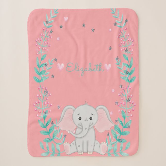 Niedlich Baby Elephant Sherpadecke (Vorderseite)