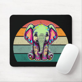 Niedlich Baby Elephant sitzend digitale Abbildung Mousepad