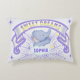 Niedlich Baby Elephant Sweet Dreams Lila Dekokissen