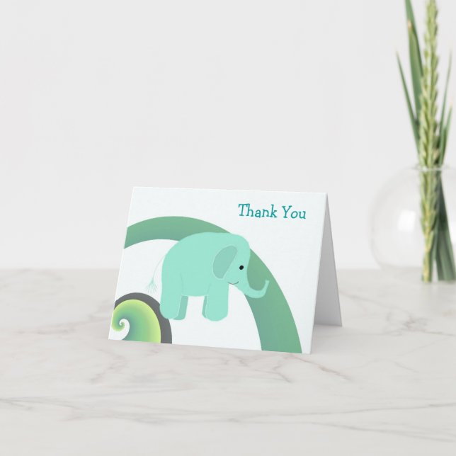 Niedlich Baby Elephant Vielen Dank Dankeskarte (Vorderseite)