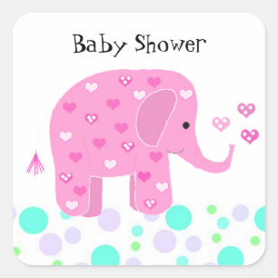 Niedlich Baby Elephant Vielen Dank Quadratischer Aufkleber