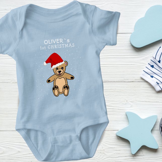 Niedlich Baby First Christmas Teddy Bear Weihnacht Baby Strampler (Von Creator hochgeladen)