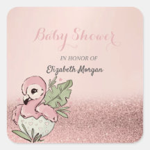 Niedlich Baby Flamingo Rose Gold Glitzer