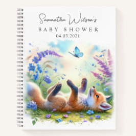 Niedlich Baby Fox Babydusche Gästebuch Notizbuch