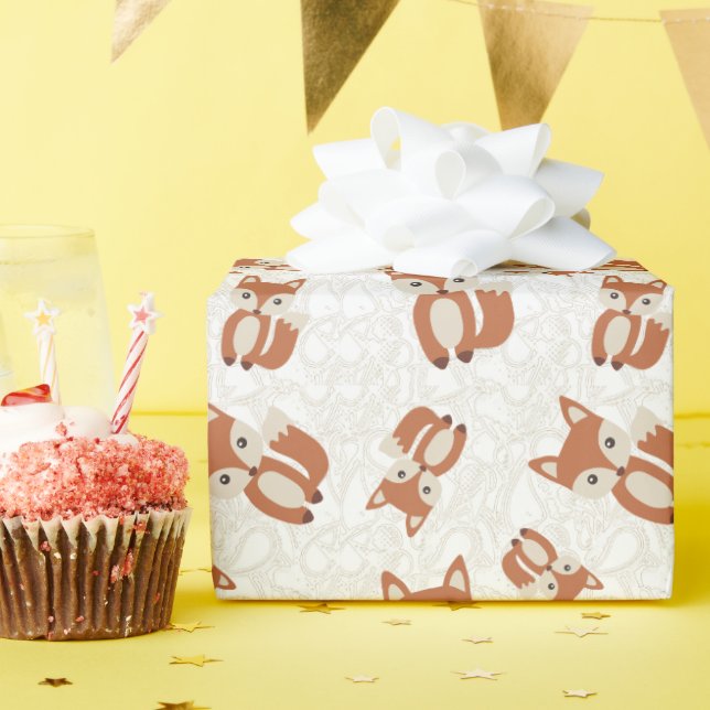 Niedlich Baby Fox Geschenkpapier (Geburtstagsparty)